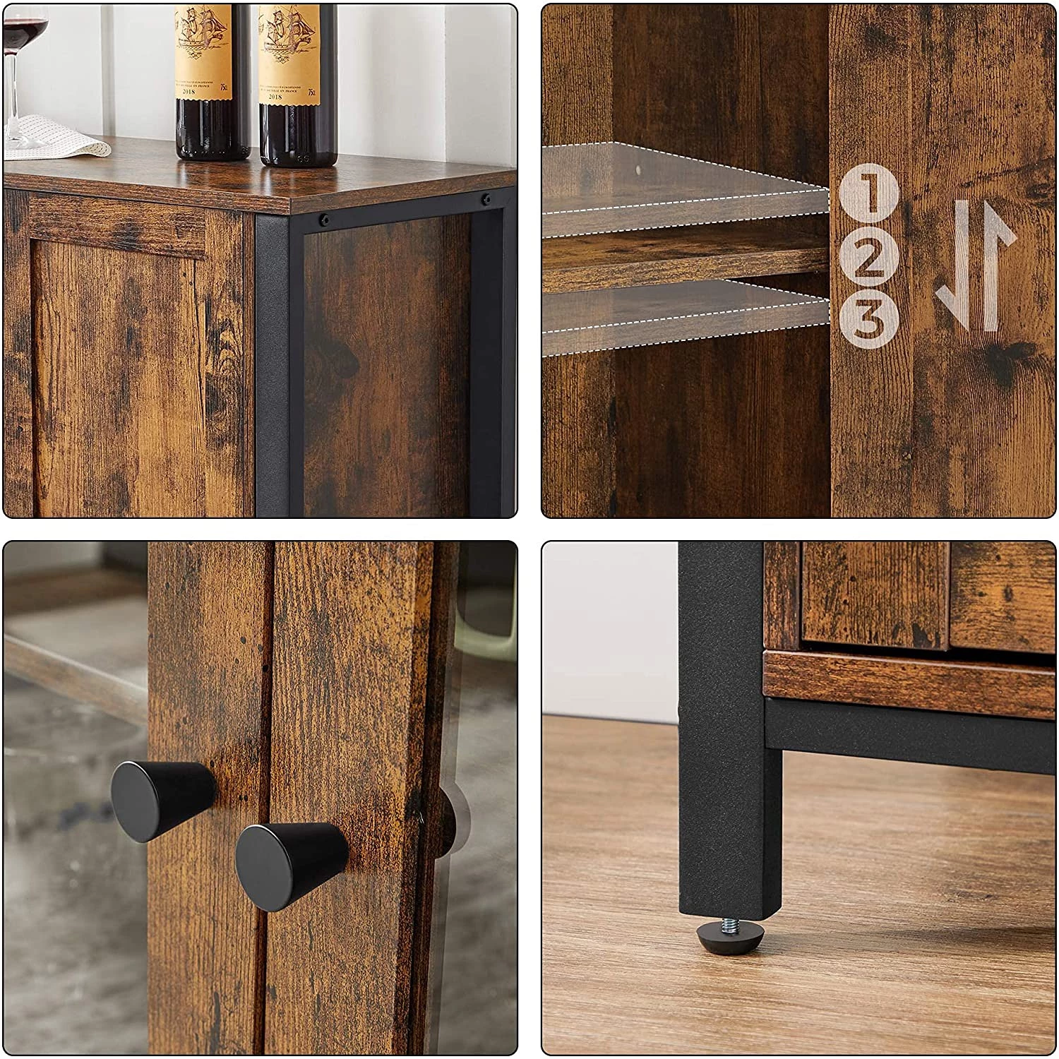 Red Living Buffet Toulouse II - Marron / Noir 7 Red Living Buffet Toulouse II - Marron / Noir – Image 7