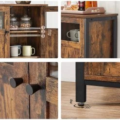 Red Living Buffet Toulouse III - Marron / Noir 16 Red Living Buffet Toulouse III - Marron / Noir -Meubles de salle à manger Soldes Magasin 1000355225 220601 031 DETAILS P000000001000355225