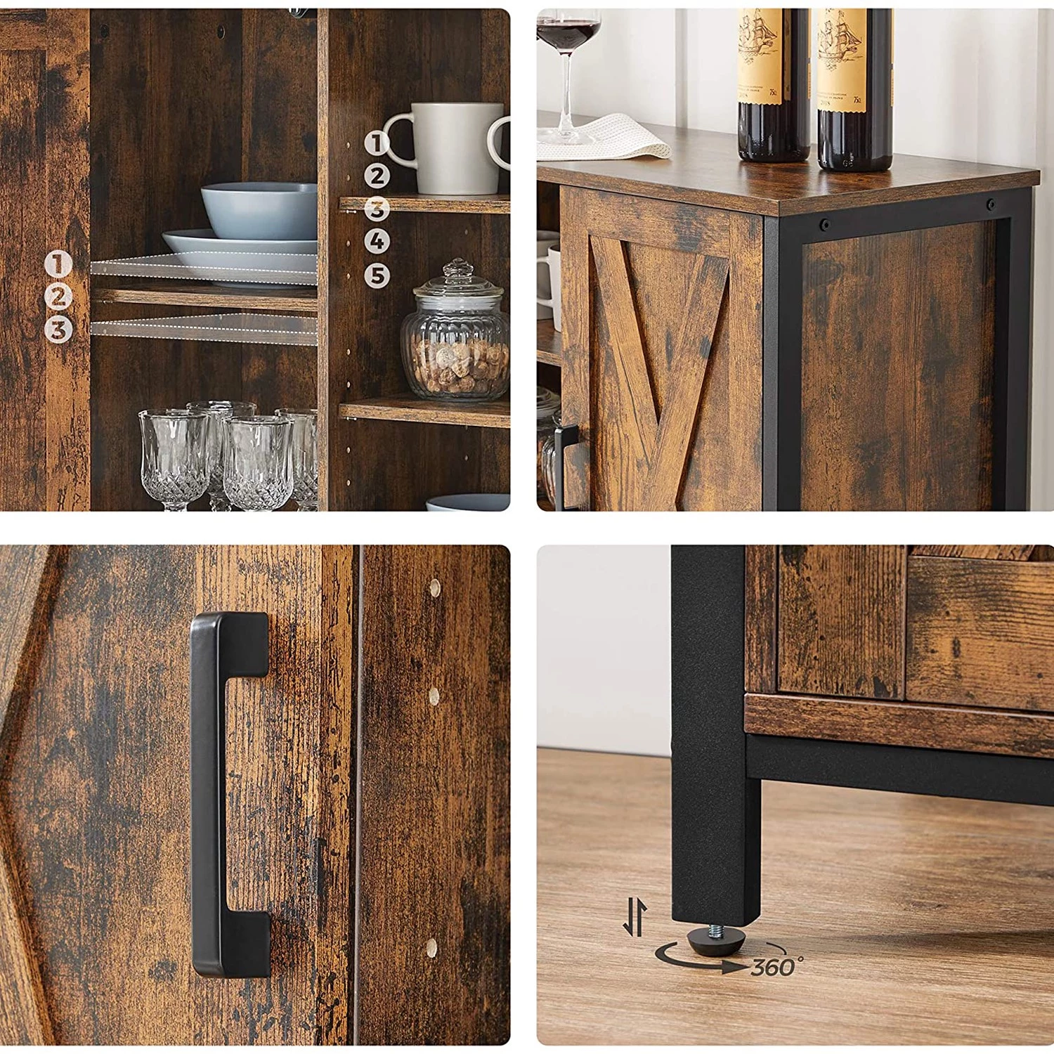 Red Living Buffet Towa I - Marron / Noir 6 Red Living Buffet Towa I - Marron / Noir – Image 6