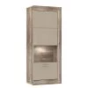 Loftscape Vitrine suspendue Verdille - Beige brillant / Imitation chêne antique