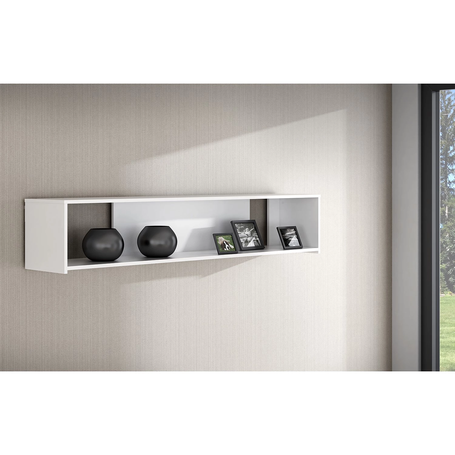 Loftscape Étagère murale Ozora - Blanc brillant / Blanc mat 2 Loftscape Étagère murale Ozora - Blanc brillant / Blanc mat – Image 2