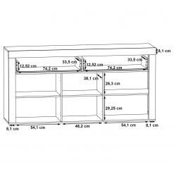 Red Living Buffet Westcliffe - Imitation bois recyclé / Imitation béton -Meubles de salle à manger Soldes Magasin 1000356698 220603 501 SKETCH DETAILS P000000001000356698 sketch
