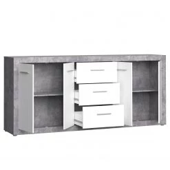 Loftscape Buffet Solidus Par - Blanc / Imitation béton -Meubles de salle à manger Soldes Magasin 1000356727 220603 030 DETAILS P000000001000356727