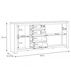 Loftscape Buffet Verolme II - Imitation chêne -Meubles de salle à manger Soldes Magasin 1000356728 220603 501 SKETCH DETAILS P000000001000356728 sketch