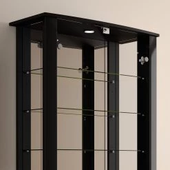 Fredriks Vitrine Nysa II - Avec éclairage inclus - Noir brillant -Meubles de salle à manger Soldes Magasin 1000357369 220609 030 DETAILS P000000001000357369