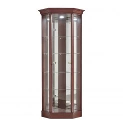 Ridgevalley Vitrine d’angle Loroux - Avec éclairage inclus - Imitation Mahagoni