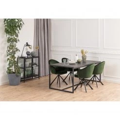 Loftscape Chaise à accoudoirs Chamby I - Velours / Fer - Vert foncé / Noir -Meubles de salle à manger Soldes Magasin 1000357419 220621 021 MOOD DETAILS P000000001000357419 mood