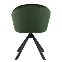 Loftscape Chaise à accoudoirs Chamby I - Velours / Fer - Vert foncé / Noir -Meubles de salle à manger Soldes Magasin 1000357419 220621 060 DETAILS P000000001000357419