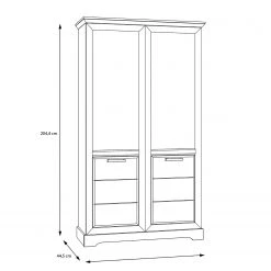 Ridgevalley Vitrine double New Dessa - Imitation pin blanc 16 Ridgevalley Vitrine double New Dessa - Imitation pin blanc -Meubles de salle à manger Soldes Magasin 1000358000 220616 500 SKETCH DETAILS P000000001000358000 sketch