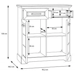 Ridgevalley Commode New Dessa III - Imitation pin blanc -Meubles de salle à manger Soldes Magasin 1000358002 220616 501 SKETCH DETAILS P000000001000358002 sketch