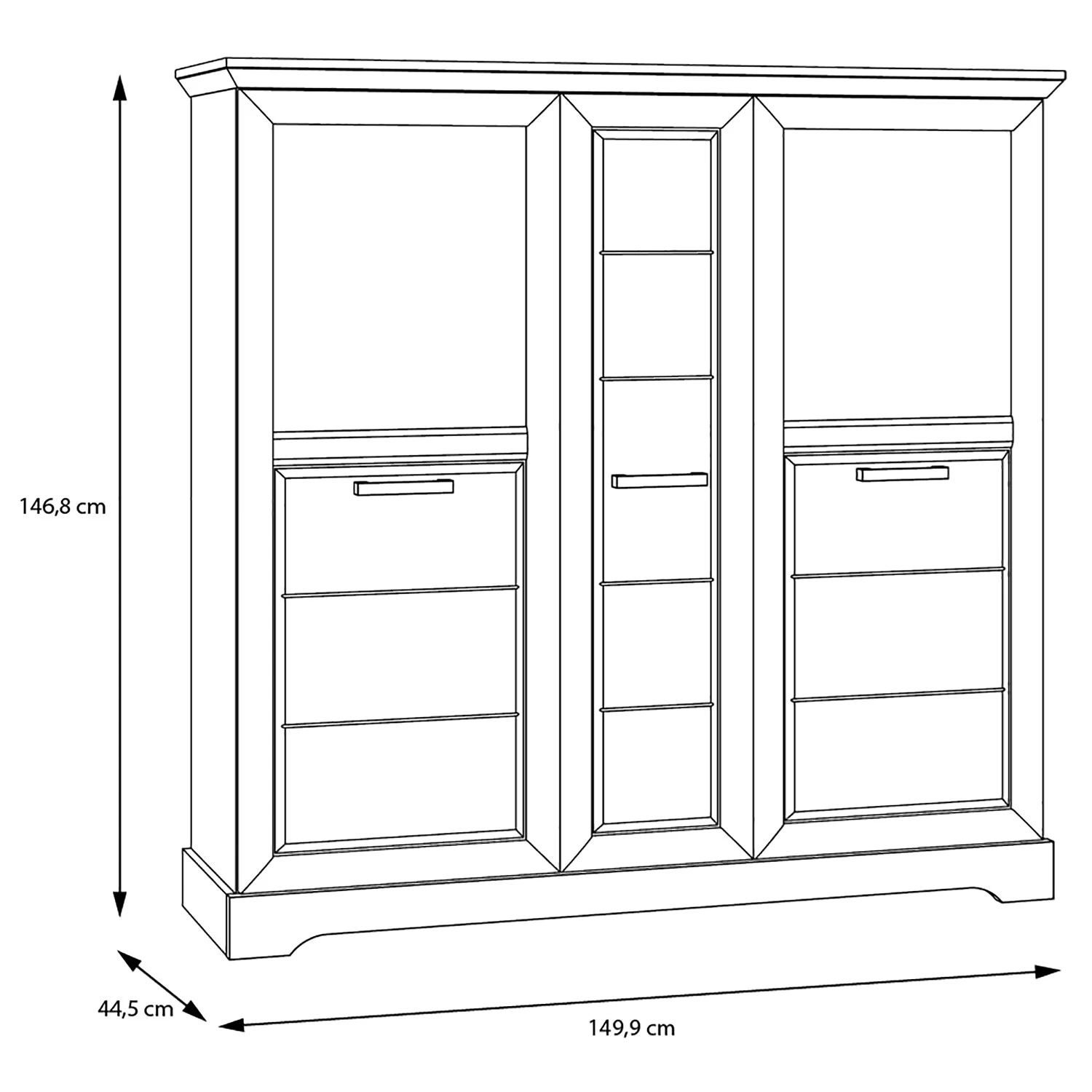Ridgevalley Buffet haut New Dessa II - Imitation pin blanc 8 Ridgevalley Buffet haut New Dessa II - Imitation pin blanc – Image 8