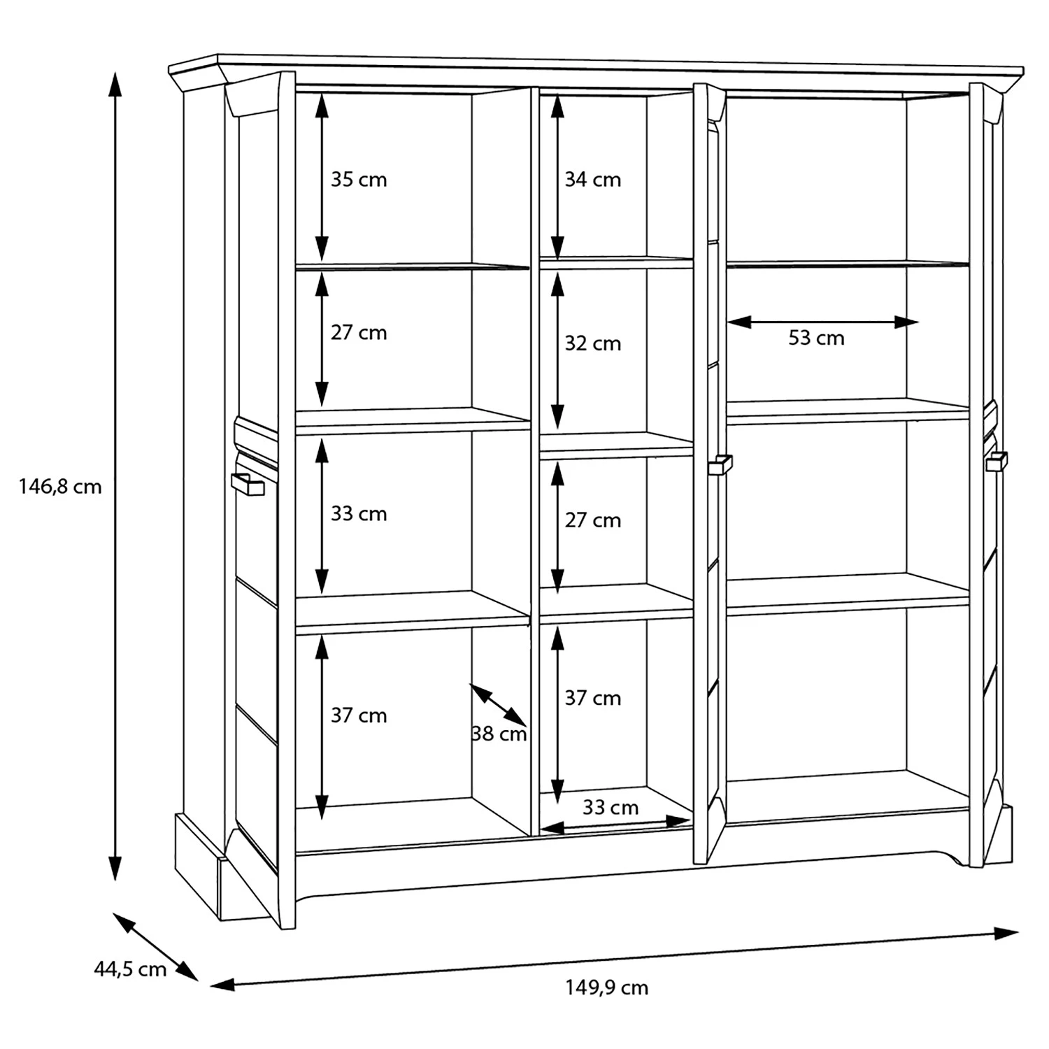 Ridgevalley Buffet haut New Dessa II - Imitation pin blanc 9 Ridgevalley Buffet haut New Dessa II - Imitation pin blanc – Image 9