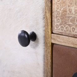 Red Living Buffet Vallentuna - Manguier massif / Métal - Manguier / Noir -Meubles de salle à manger Soldes Magasin 1000359916 220621 045 DETAILS P000000001000359916