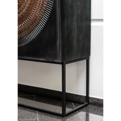 Red Living Buffet haut Curbar - Manguier massif / Métal - Noir -Meubles de salle à manger Soldes Magasin 1000359917 220621 022 MOOD DETAILS P000000001000359917 mood