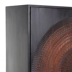 Red Living Buffet haut Curbar - Manguier massif / Métal - Noir -Meubles de salle à manger Soldes Magasin 1000359917 220621 030 DETAILS P000000001000359917