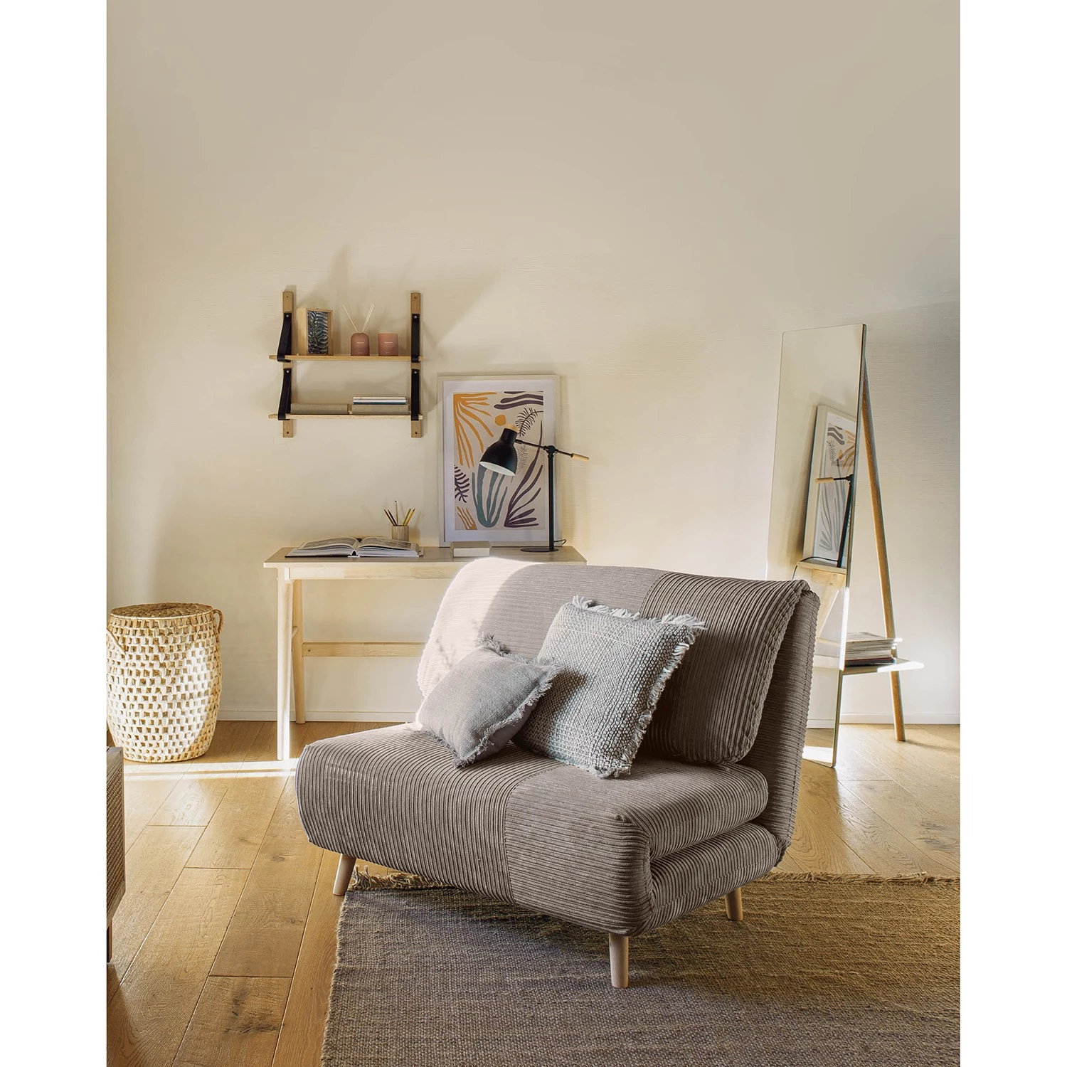 Red Living Étagère murale Nakuru - Hêtre massif / Cuir véritable - Hêtre / Noir 2 Red Living Étagère murale Nakuru - Hêtre massif / Cuir véritable - Hêtre / Noir – Image 2