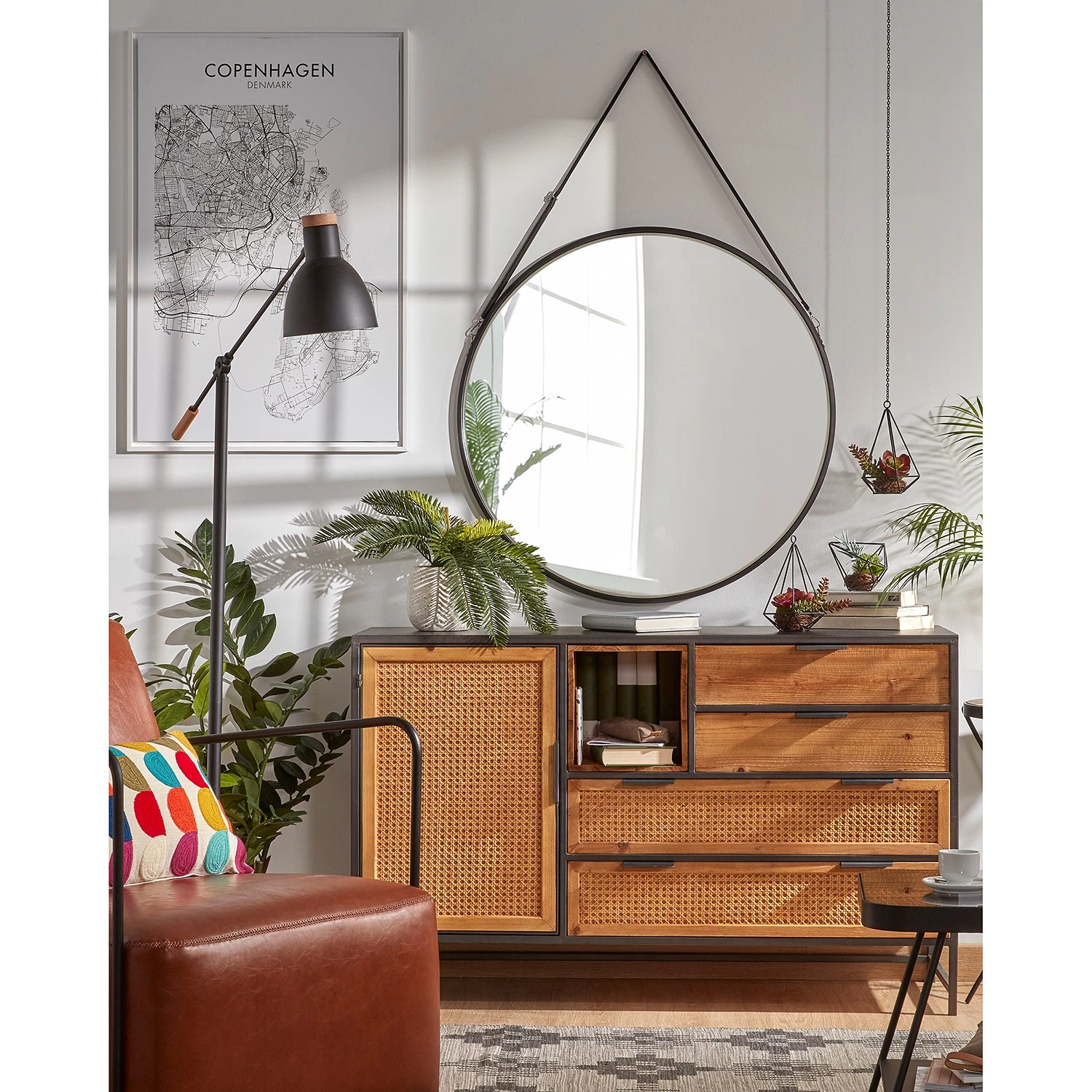 Red Living Buffet Kisumu - Cannage / Fer - Marron / Noir 2 Red Living Buffet Kisumu - Cannage / Fer - Marron / Noir – Image 2