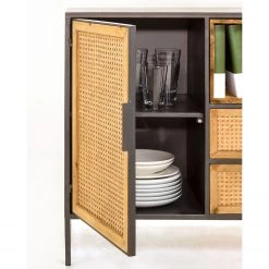 Red Living Buffet Kisumu - Cannage / Fer - Marron / Noir 25 Red Living Buffet Kisumu - Cannage / Fer - Marron / Noir -Meubles de salle à manger Soldes Magasin 1000363968 220714 055 DETAILS P000000001000363968