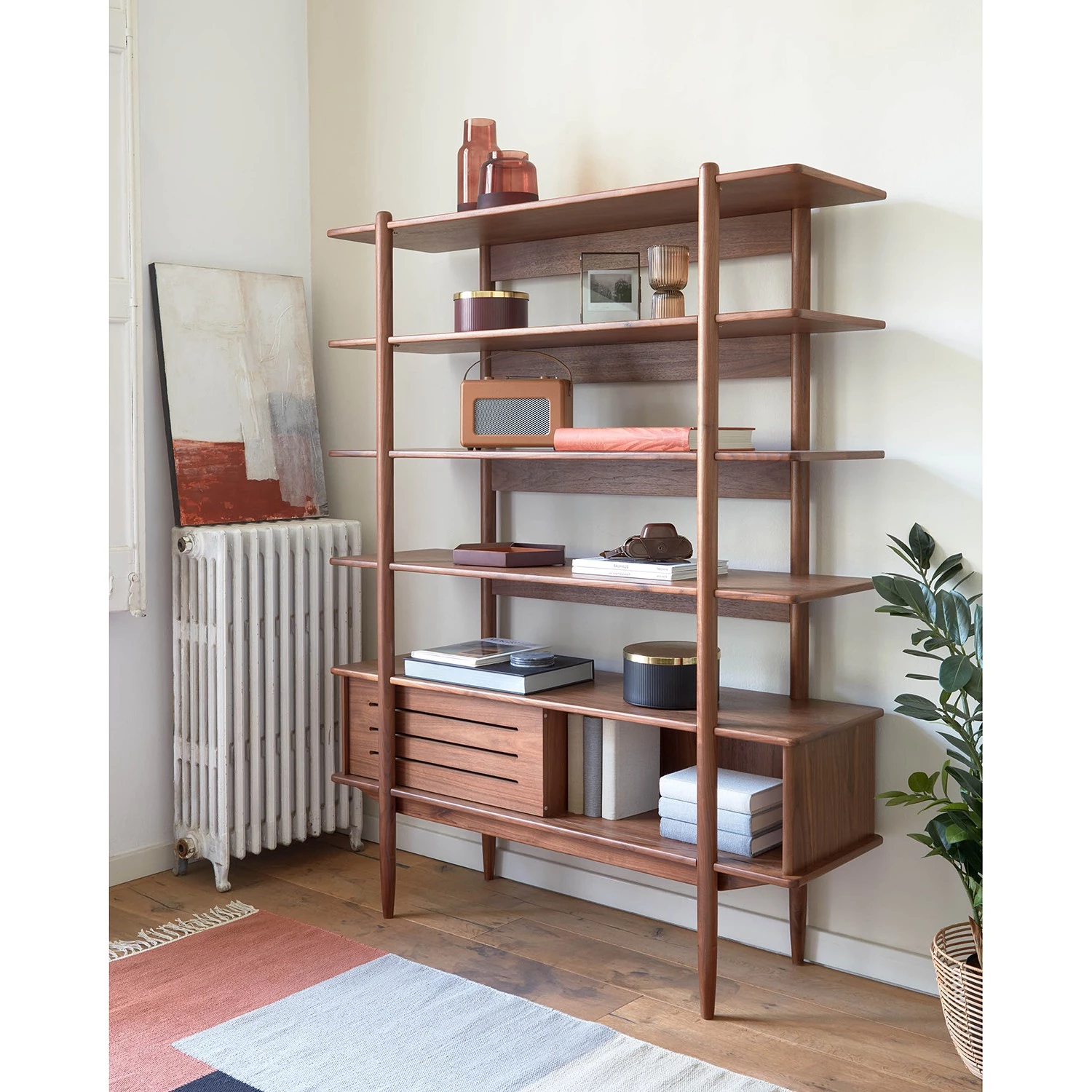 Naturoo Étagère Chipata - Partiellement en noyer massif 2 Naturoo Étagère Chipata - Partiellement en noyer massif – Image 2