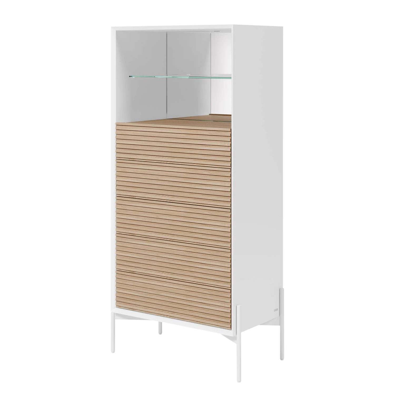 Norrwood Buffet haut Maredale - Partiellement en frêne massif - Frêne / Blanc 1 Norrwood Buffet haut Maredale - Partiellement en frêne massif - Frêne / Blanc