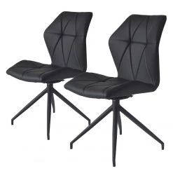Loftscape Chaises capitonnées Frontera (lot de 2) - Noir