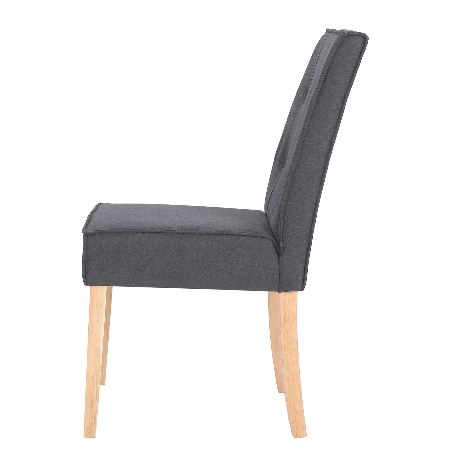 Loftscape Chaises capitonnées Alcoy (lot de 2) - Tissu / Hévéa massif - Gris / Hévéa 3 Loftscape Chaises capitonnées Alcoy (lot de 2) - Tissu / Hévéa massif - Gris / Hévéa – Image 3