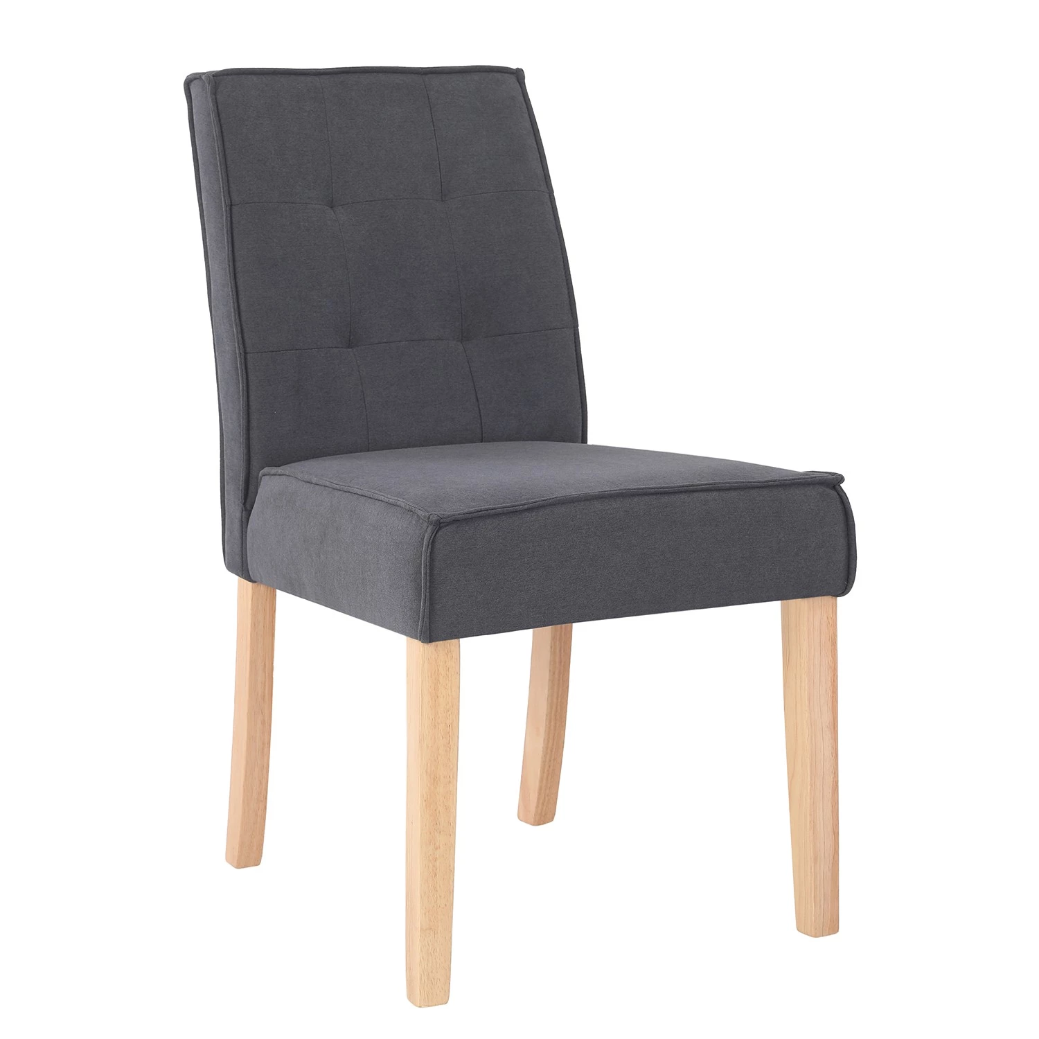 Loftscape Chaises capitonnées Alcoy (lot de 2) - Tissu / Hévéa massif - Gris / Hévéa 8 Loftscape Chaises capitonnées Alcoy (lot de 2) - Tissu / Hévéa massif - Gris / Hévéa – Image 8