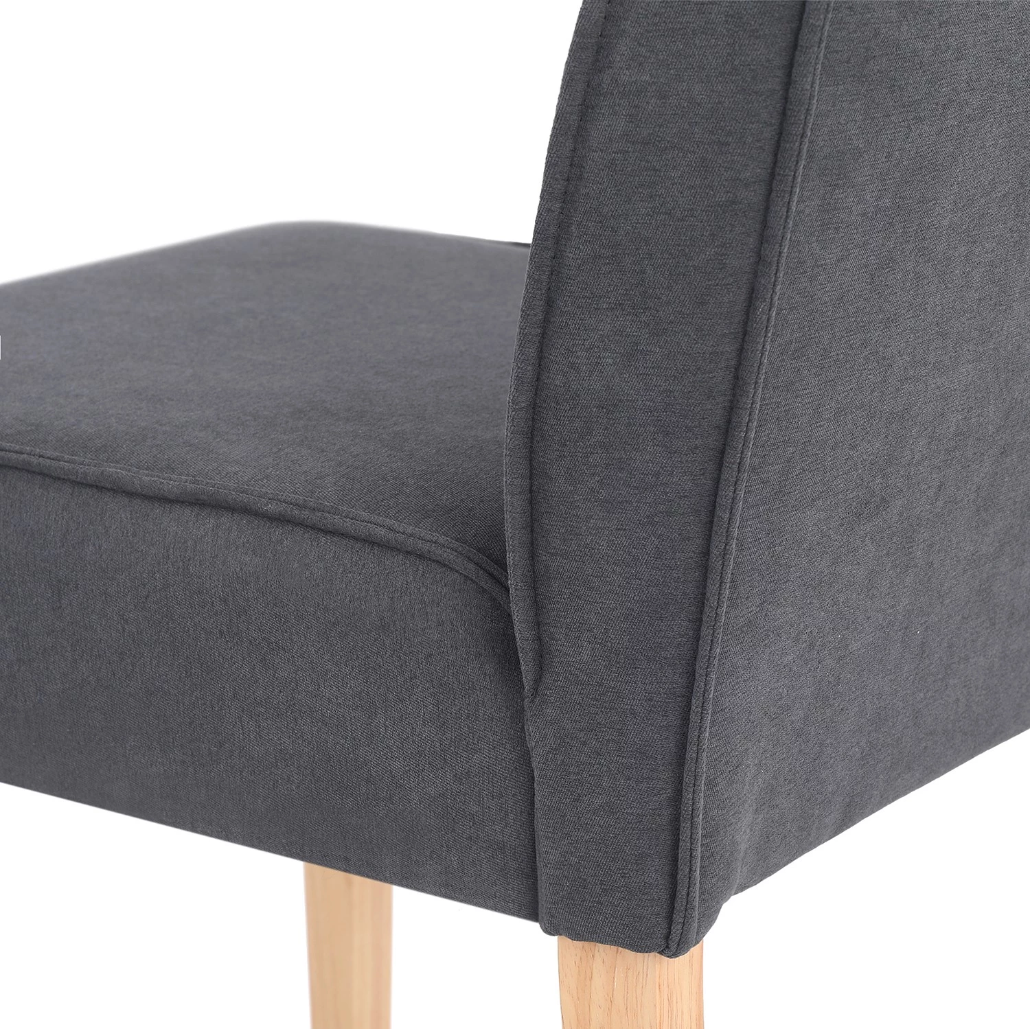 Loftscape Chaises capitonnées Alcoy (lot de 2) - Tissu / Hévéa massif - Gris / Hévéa 9 Loftscape Chaises capitonnées Alcoy (lot de 2) - Tissu / Hévéa massif - Gris / Hévéa – Image 9