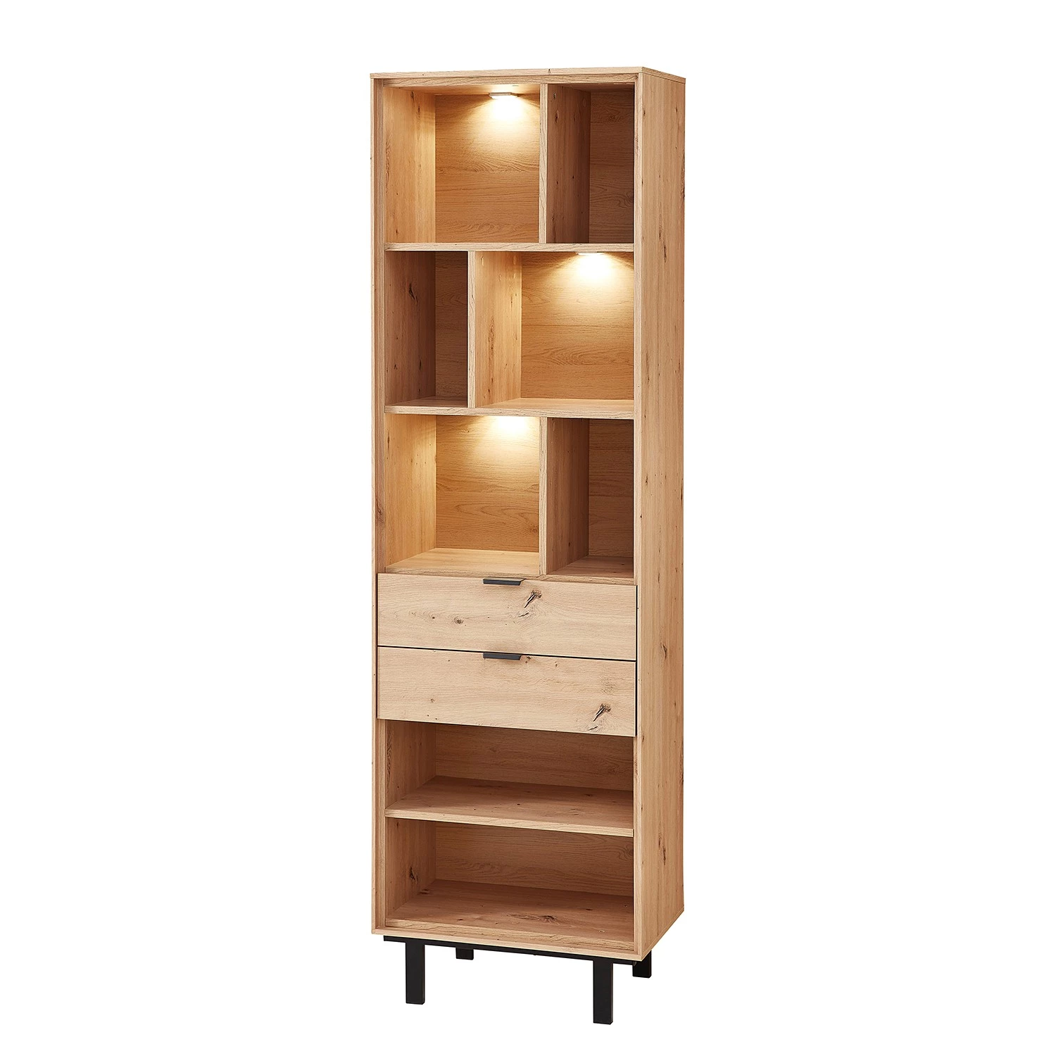 Fashion For Home Étagère Leox - Avec éclairage inclus - Imitation chêne artisan 1 Fashion For Home Étagère Leox - Avec éclairage inclus - Imitation chêne artisan