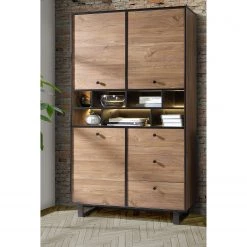 Red Living Buffet haut Trylith - Imitation chêne rustique / Noir -Meubles de salle à manger Soldes Magasin 1000364610 220719 021 MOOD DETAILS P000000001000364610 mood