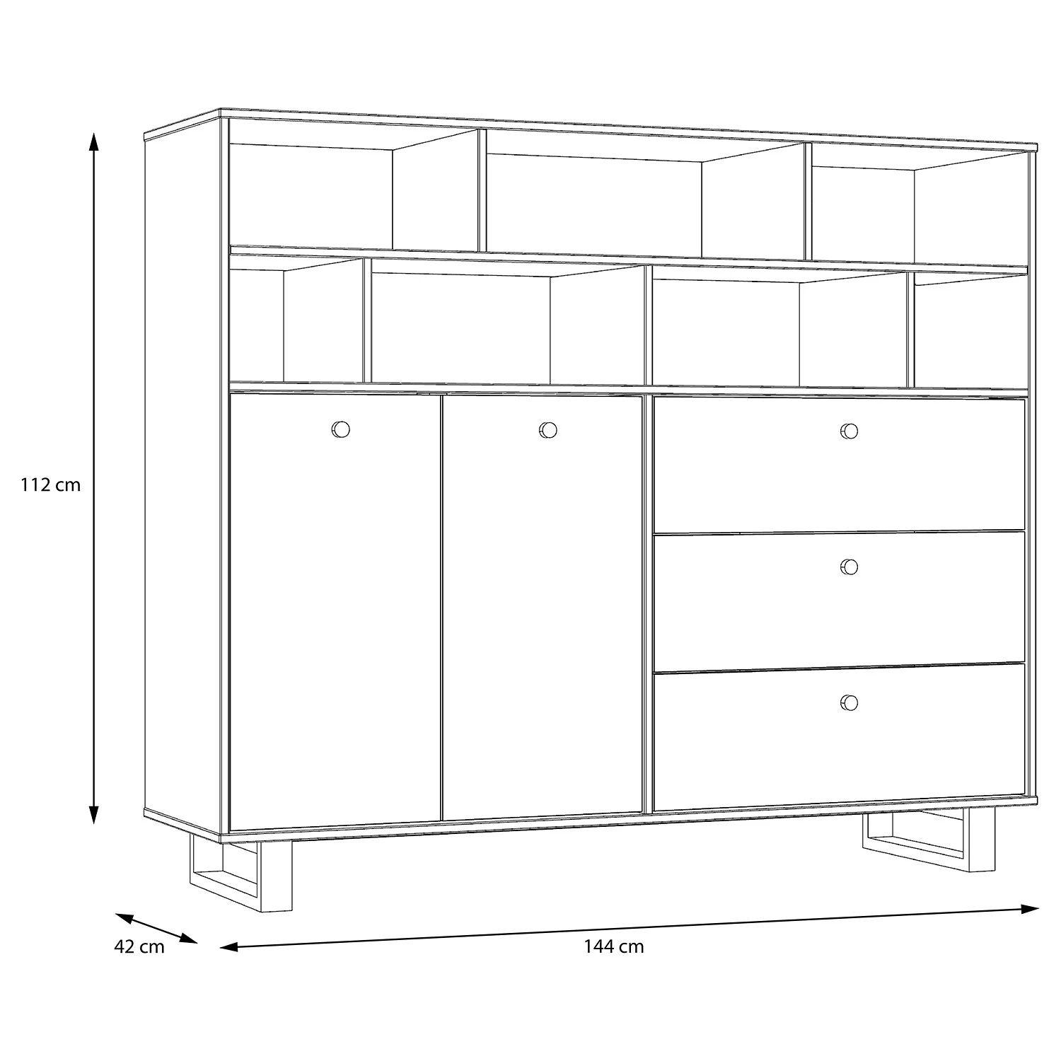 Red Living Buffet Trylith II - Imitation chêne rustique / Noir 12 Red Living Buffet Trylith II - Imitation chêne rustique / Noir – Image 12