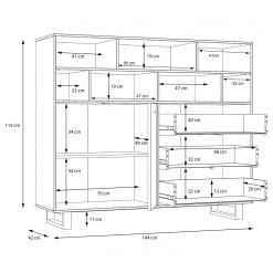 Red Living Buffet Trylith II - Imitation chêne rustique / Noir 25 Red Living Buffet Trylith II - Imitation chêne rustique / Noir -Meubles de salle à manger Soldes Magasin 1000364623 220719 501 SKETCH DETAILS P000000001000364623 sketch