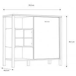 Red Living Buffet Kasala II - Imitation chêne Riviera / Noir 14 Red Living Buffet Kasala II - Imitation chêne Riviera / Noir -Meubles de salle à manger Soldes Magasin 1000364877 220722 500 SKETCH DETAILS P000000001000364877 sketch