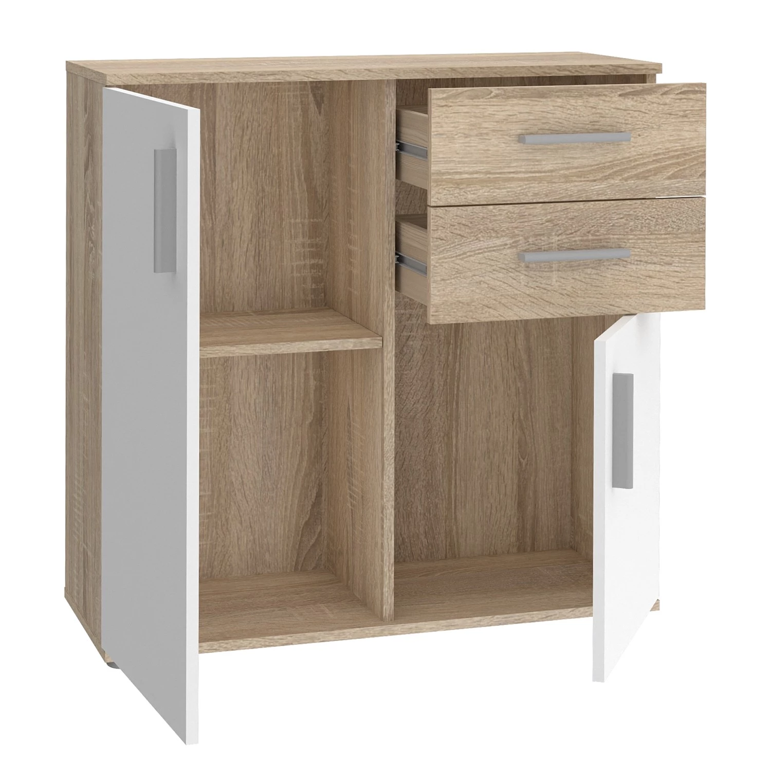 Loftscape Buffet Kiltealy I - Blanc / Imitation chêne Sonoma 4 Loftscape Buffet Kiltealy I - Blanc / Imitation chêne Sonoma – Image 4