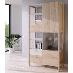 Loftscape Armoire Thurles - Imitation chêne Sonoma / Blanc -Meubles de salle à manger Soldes Magasin 1000364901 220722 021 MOOD DETAILS P000000001000364901 mood