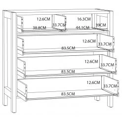 Loftscape Buffet Thurles II - Imitation chêne Sonoma / Blanc -Meubles de salle à manger Soldes Magasin 1000364902 220722 501 SKETCH DETAILS P000000001000364902 sketch