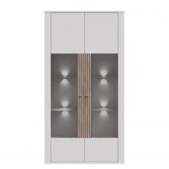 Loftscape Vitrine Millquarter II - Blanc / Imitation chêne clair -Meubles de salle à manger Soldes Magasin 1000364906 220722 030 DETAILS P000000001000364906