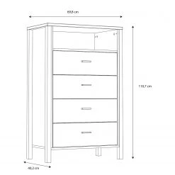 Red Living Buffet Kasala III - Imitation chêne Riviera / Noir -Meubles de salle à manger Soldes Magasin 1000364907 220722 500 SKETCH DETAILS P000000001000364907 sketch
