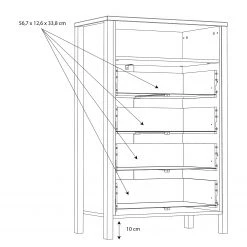 Red Living Buffet Kasala III - Imitation chêne Riviera / Noir -Meubles de salle à manger Soldes Magasin 1000364907 220722 501 SKETCH DETAILS P000000001000364907 sketch