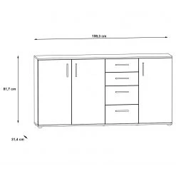Loftscape Buffet Kiltealy - Blanc / Imitation chêne Sonoma 12 Loftscape Buffet Kiltealy - Blanc / Imitation chêne Sonoma -Meubles de salle à manger Soldes Magasin 1000364909 220722 500 SKETCH DETAILS P000000001000364909 sketch