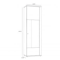 Loftscape Vitrine Millquarter I - Blanc / Imitation chêne clair -Meubles de salle à manger Soldes Magasin 1000364912 220722 500 SKETCH DETAILS P000000001000364912 sketch