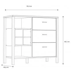 Red Living Buffet Kasala I - Imitation chêne Riviera / Noir 14 Red Living Buffet Kasala I - Imitation chêne Riviera / Noir -Meubles de salle à manger Soldes Magasin 1000364913 220722 500 SKETCH DETAILS P000000001000364913 sketch