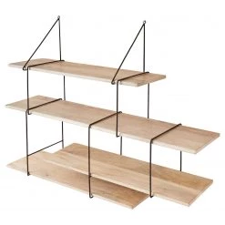 Butlers Étagère murale LIMBO - Chêne massif / Aluminium - Noir / Naturel