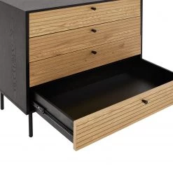 Butlers Commode MODERNIST - Placage chêne / Aluminium - Noir / Naturel -Meubles de salle à manger Soldes Magasin 1000365695 220728 070 DETAILS P000000001000365695