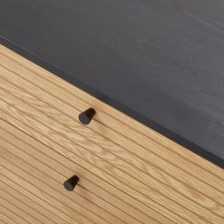Butlers Commode MODERNIST - Placage chêne / Aluminium - Noir / Naturel -Meubles de salle à manger Soldes Magasin 1000365695 220728 080 DETAILS P000000001000365695