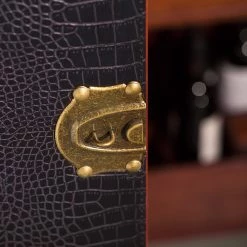 Butlers Valise bar HEMINGWAY - Cuir aniline / Frêne massif - Brun foncé -Meubles de salle à manger Soldes Magasin 1000365699 220728 070 DETAILS P000000001000365699