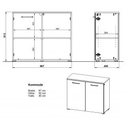 Germania Buffet Campo I - Verre - Blanc -Meubles de salle à manger Soldes Magasin 1000366027 220809 500 SKETCH DETAILS P000000001000366027 sketch