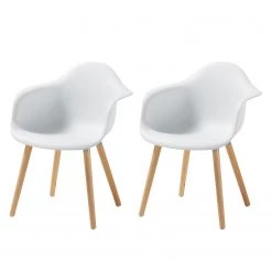 Mørteens Chaises à accoudoirs Cevo (lot de 2) - Blanc