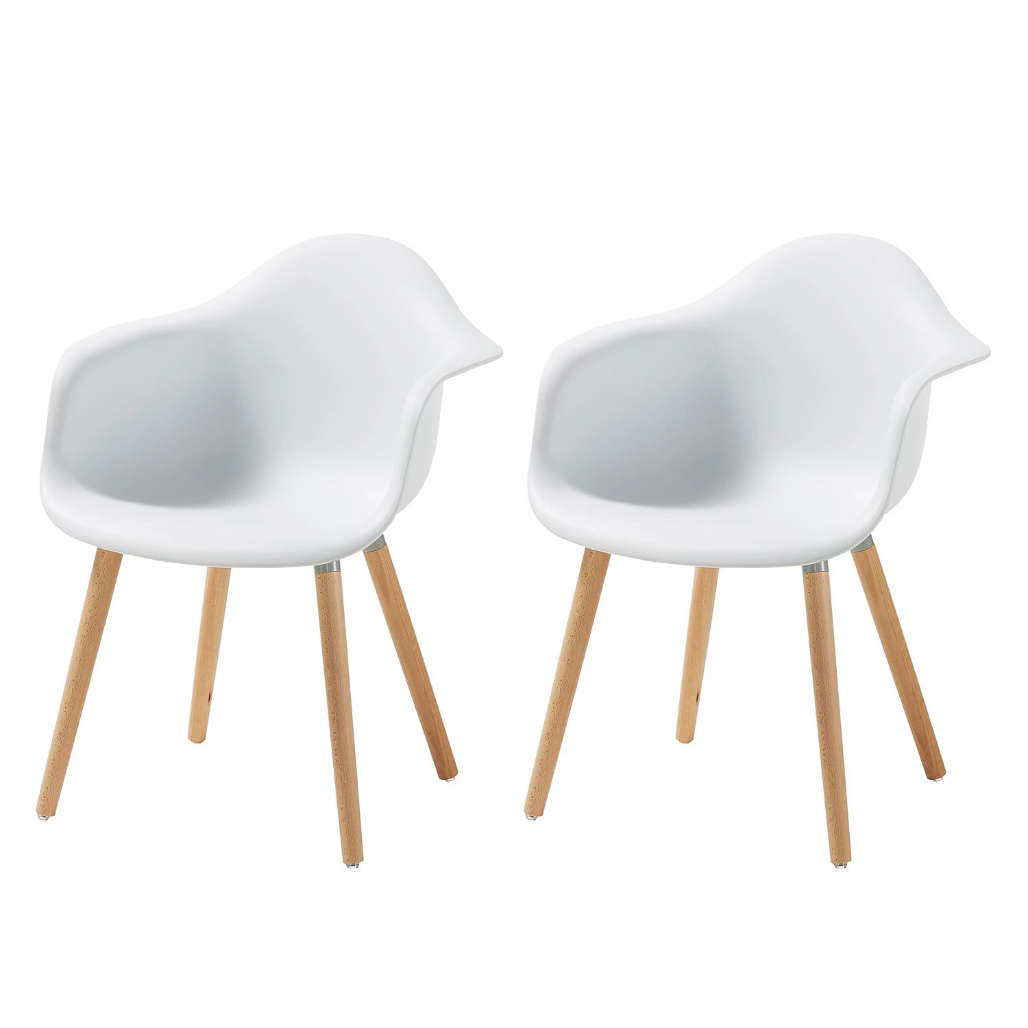 Mørteens Chaises à accoudoirs Cevo (lot de 2) - Blanc 1 Mørteens Chaises à accoudoirs Cevo (lot de 2) - Blanc