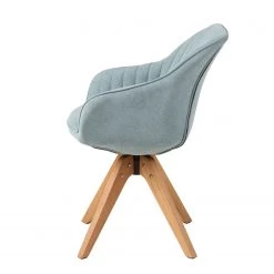 Mørteens Chaise à accoudoirs Ermelo I - rotatif - Tissu / Chêne massif - Bleu clair - 1 set -Meubles de salle à manger Soldes Magasin armlehnenstuhl ermelo webstoff eiche massiv hellblau 4162632